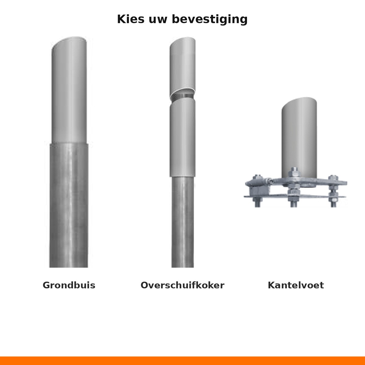 Vlaggenmast met hijsbare banieruithouder